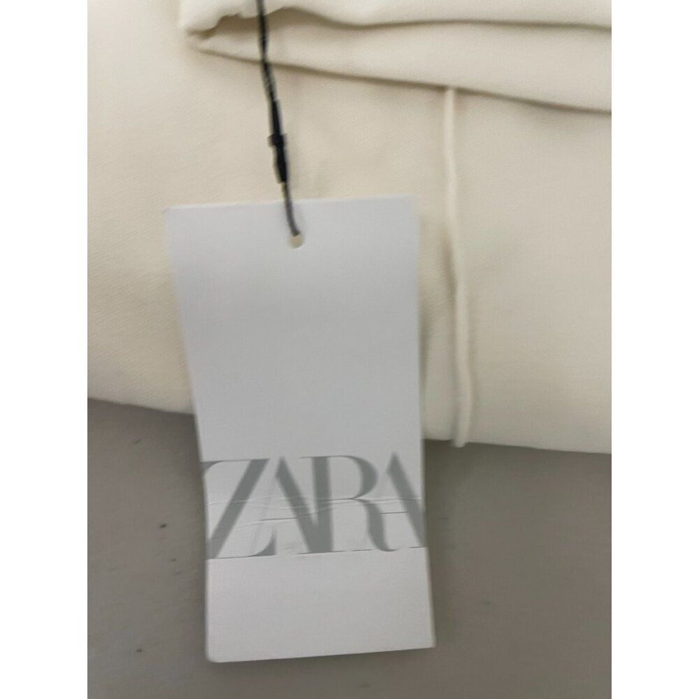 Zara Women Dress Pants L off White Wide Leg Interlock Knit Trousers 3641/860 NWT - Picture 5 of 14